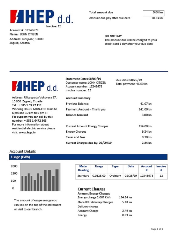  Minol USA business utility bill 